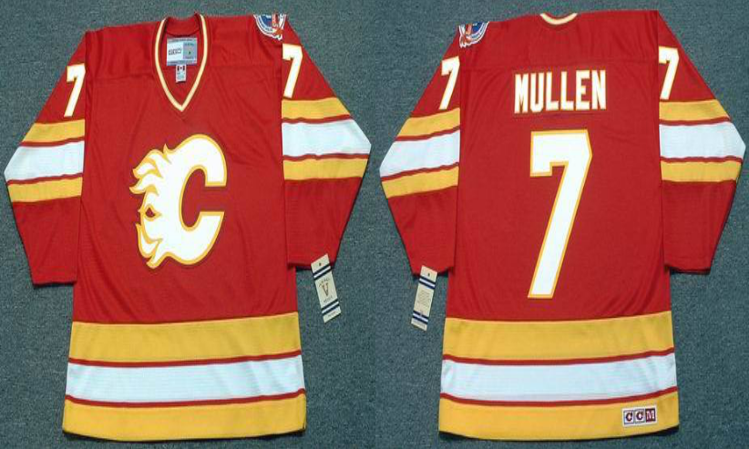 2019 Men Calgary Flames 7 Mullen red CCM NHL jerseys